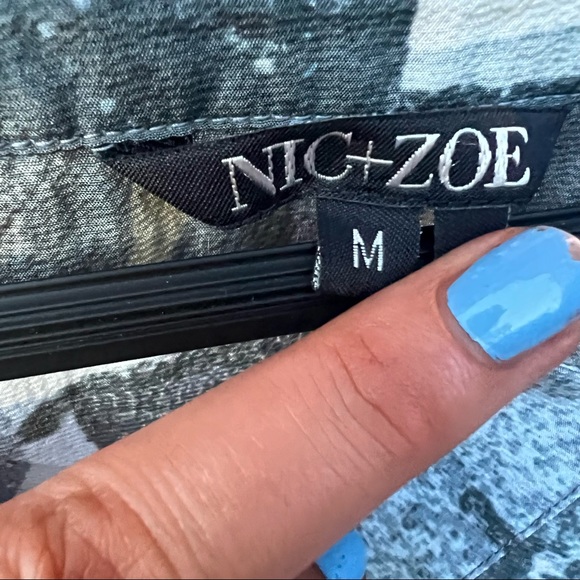 Nic+Zoe Silk Button Up Abstract Blouse - Picture 12 of 12